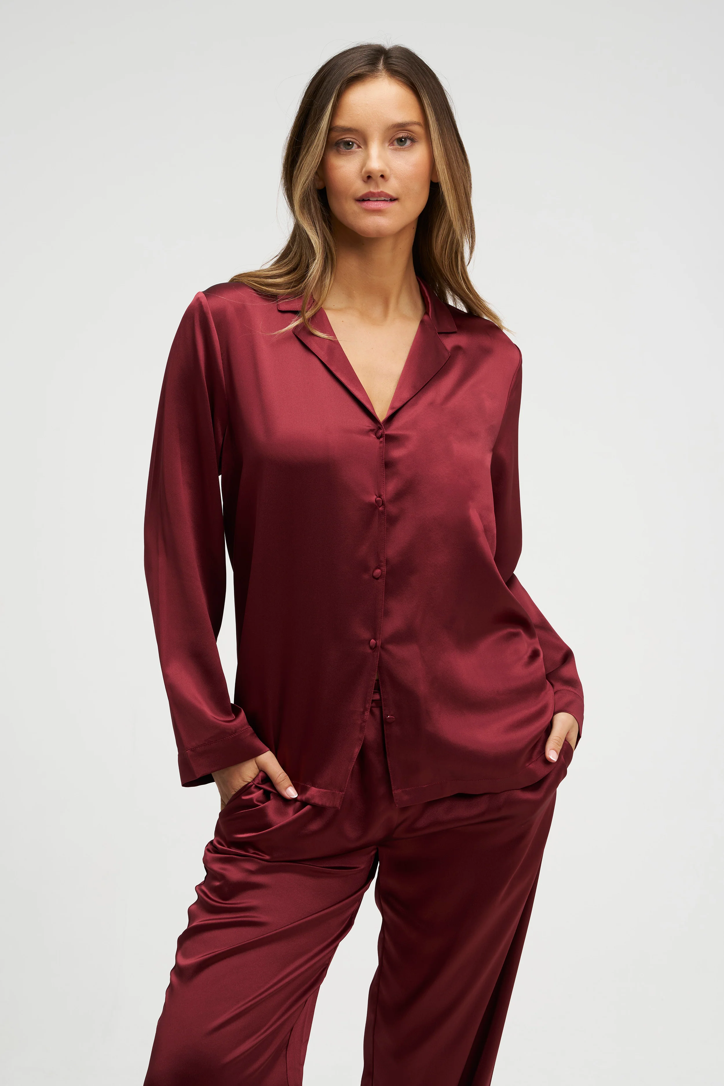 Long Premium Silk PJ Set - Image 2
